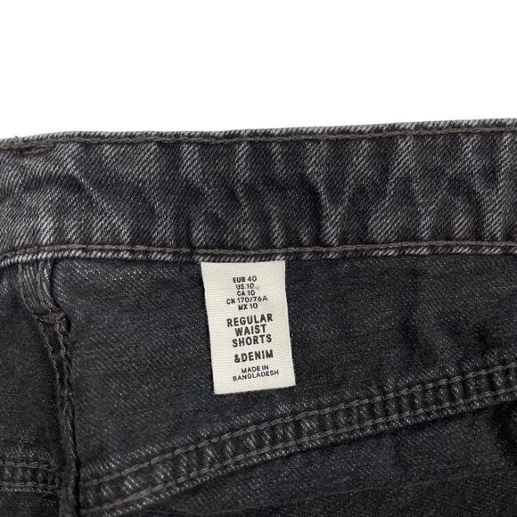& Denim Black Denim Regular Waist Jean Shorts Women’s Size 10 - Picture 3 of 6